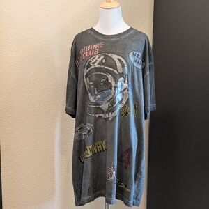 Billionaire Boys Club Gray Graphic T-Shirt Size XXL Oversized Speedway Astronaut